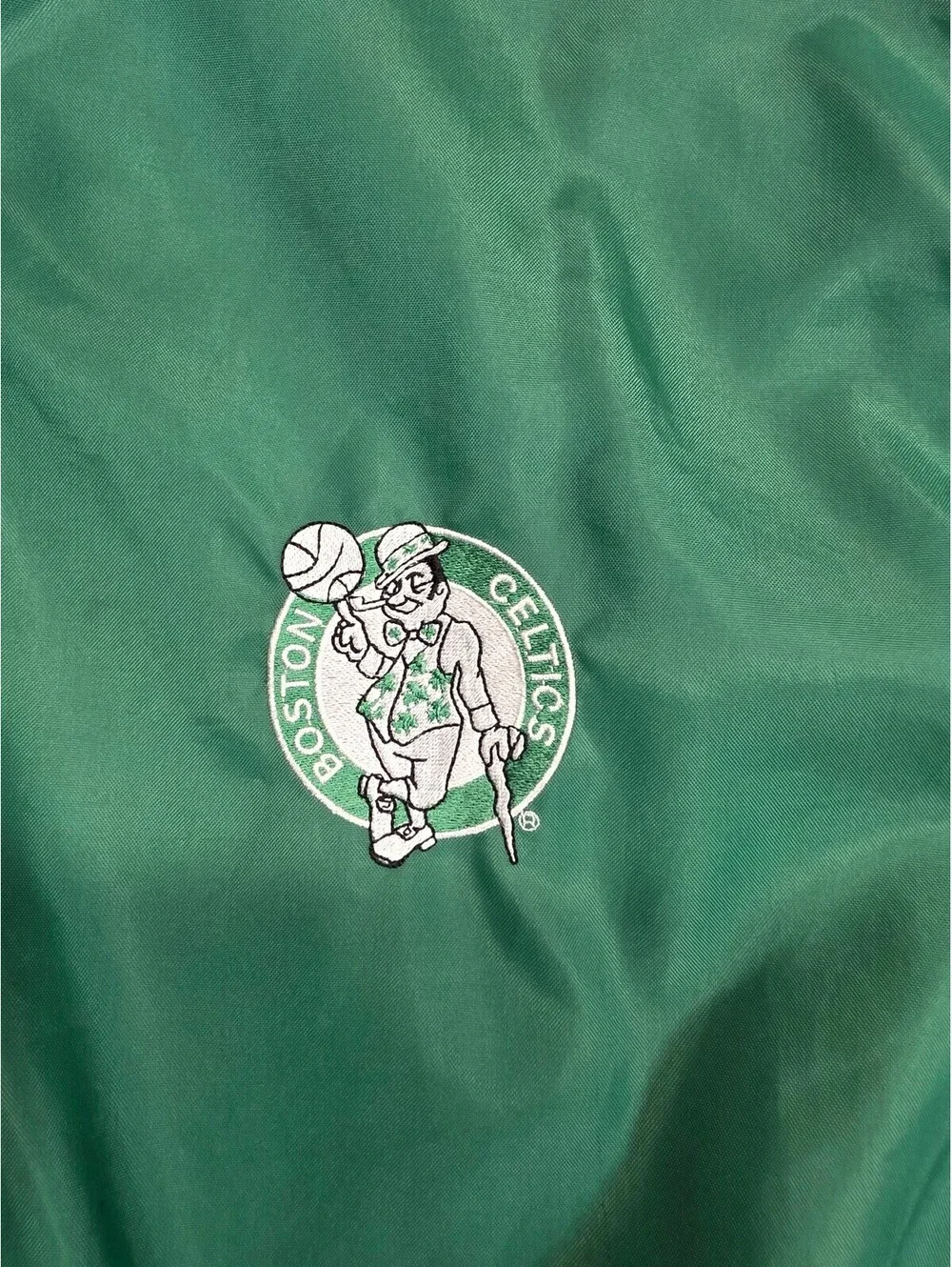 Vintage Boston Celtics Green Pullover Jacket by Chalk Line, Made in USA, NBA Lic